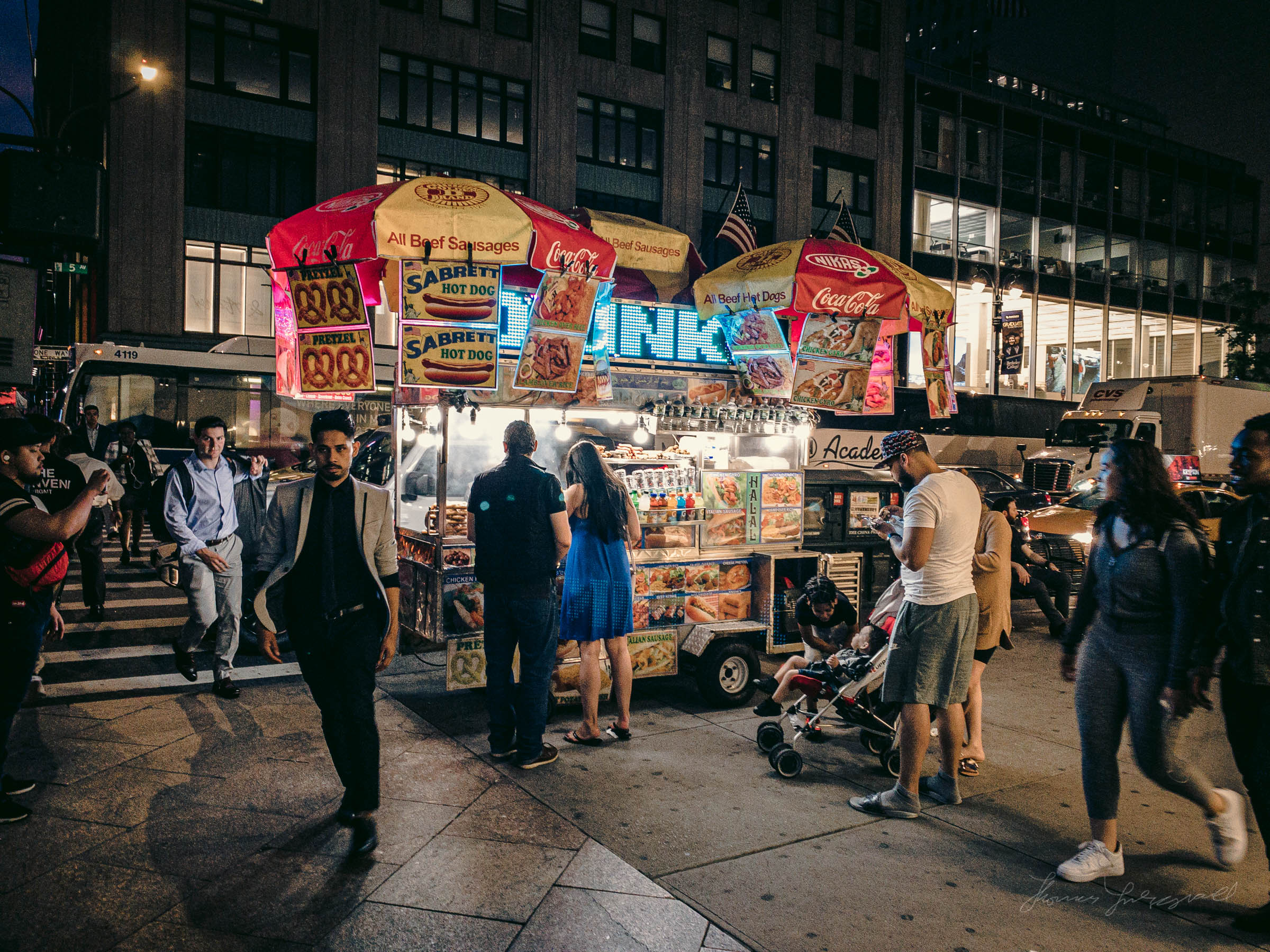 Street Vendor at Dusk in NYC